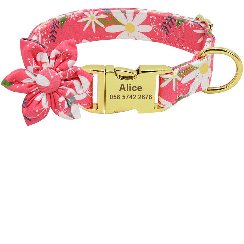 Unikt specialsytt hundhalsband med avtagbar blomma