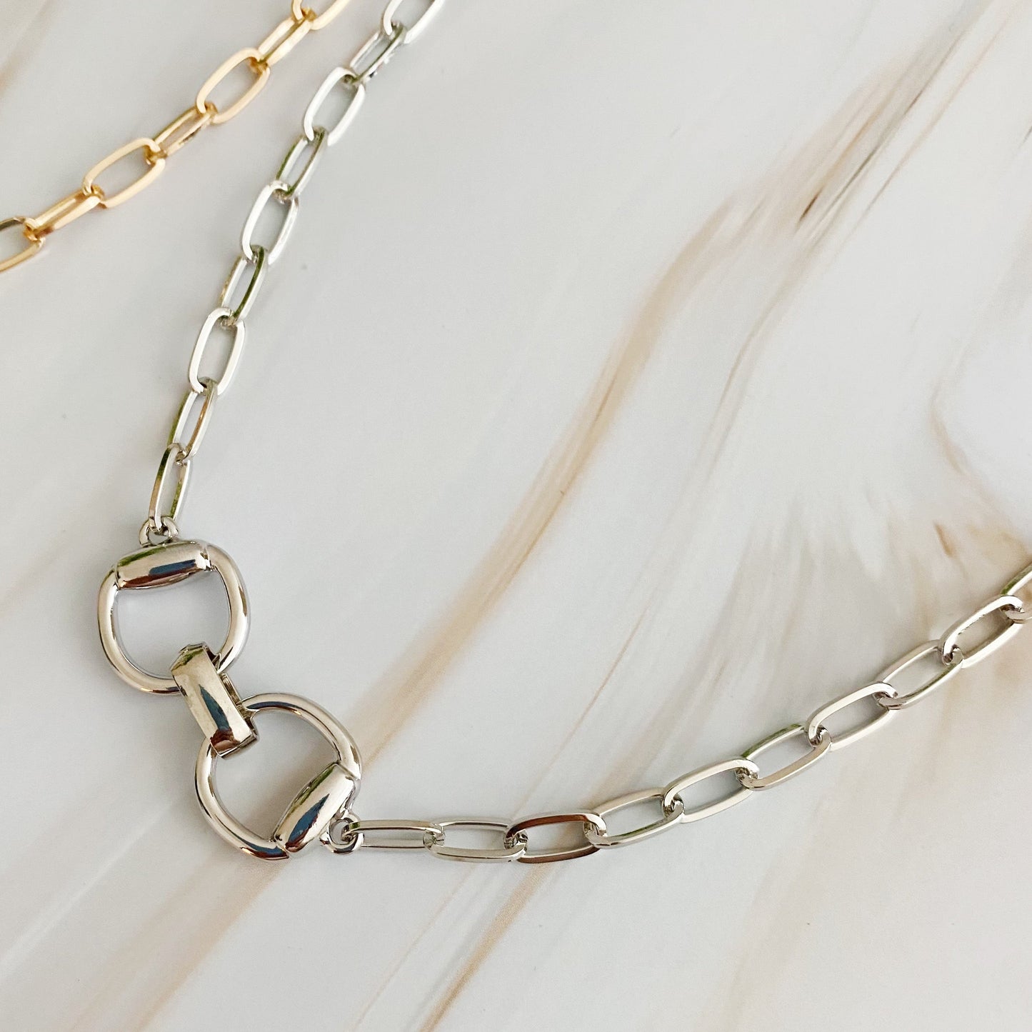 Equestrian Pendant Chain Necklace-3