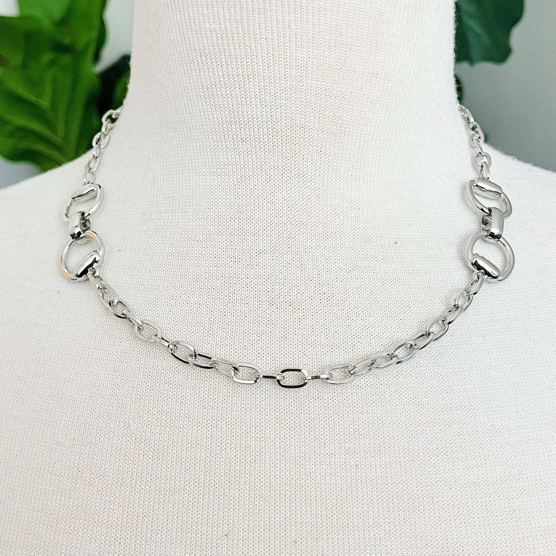 Double Equestrian Chain Necklace-2