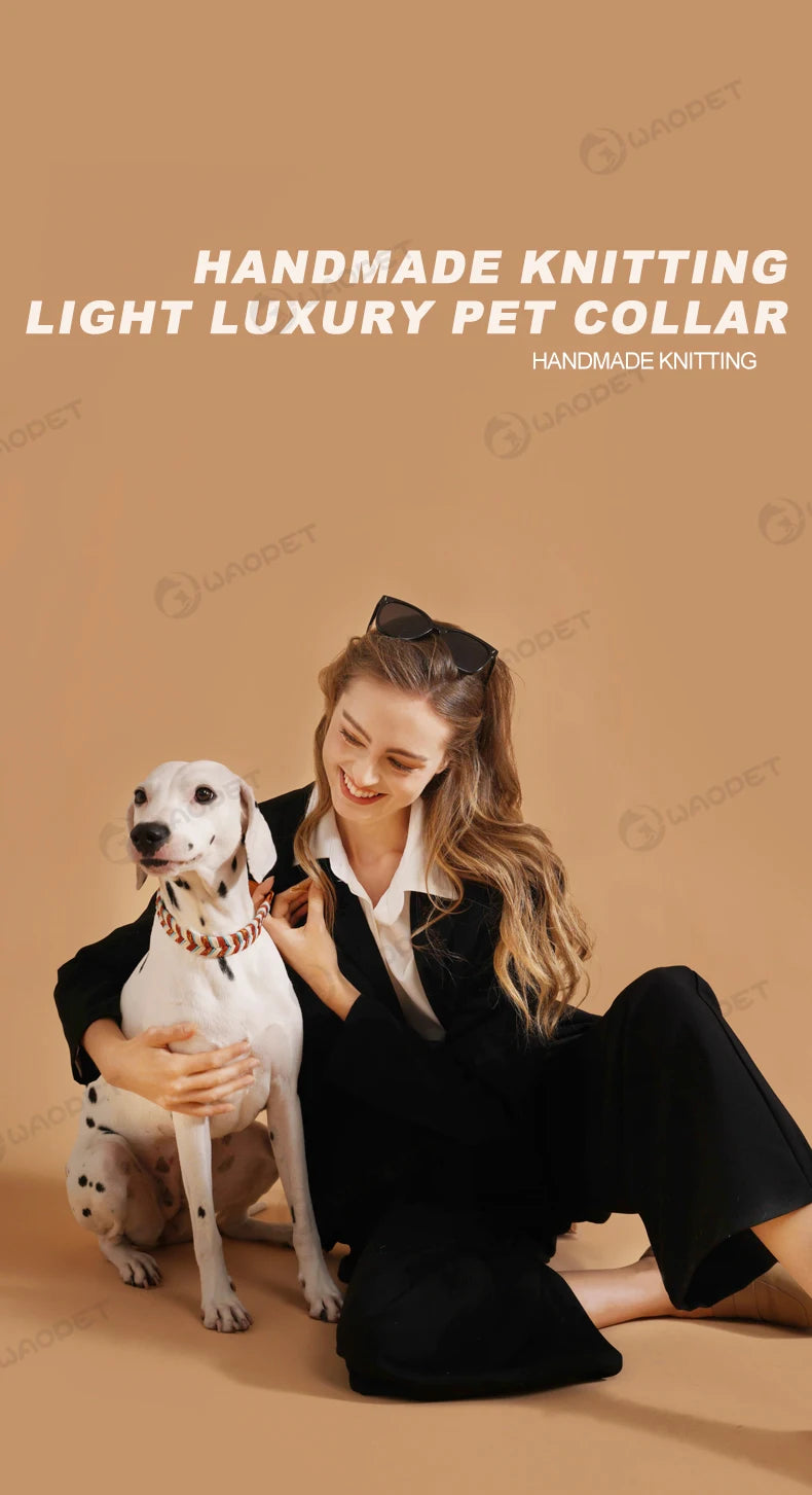 Handsytt hundhalsband