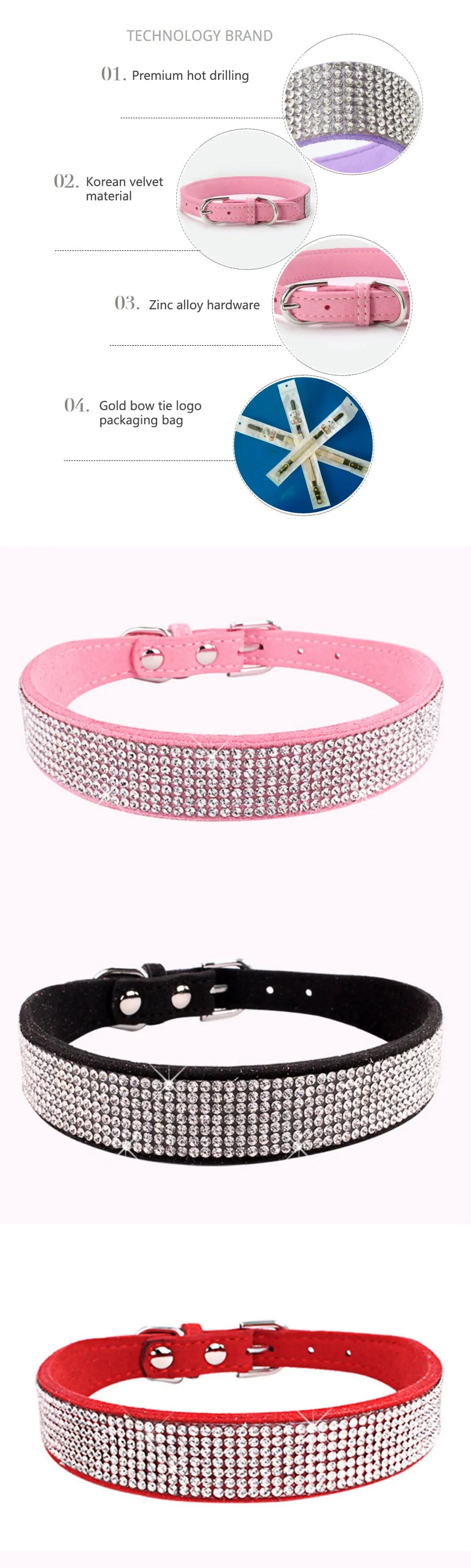 Hundhalsband med strass