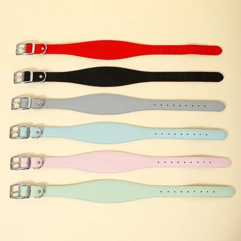 Brett läderhalsband i fina färger