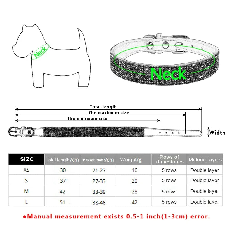 Hundhalsband med strass