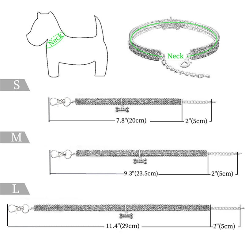 Glittrande hundhalsband